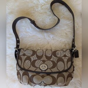 VTG Coach Signature C Canvas Shoulder Crossbody Brown Bag